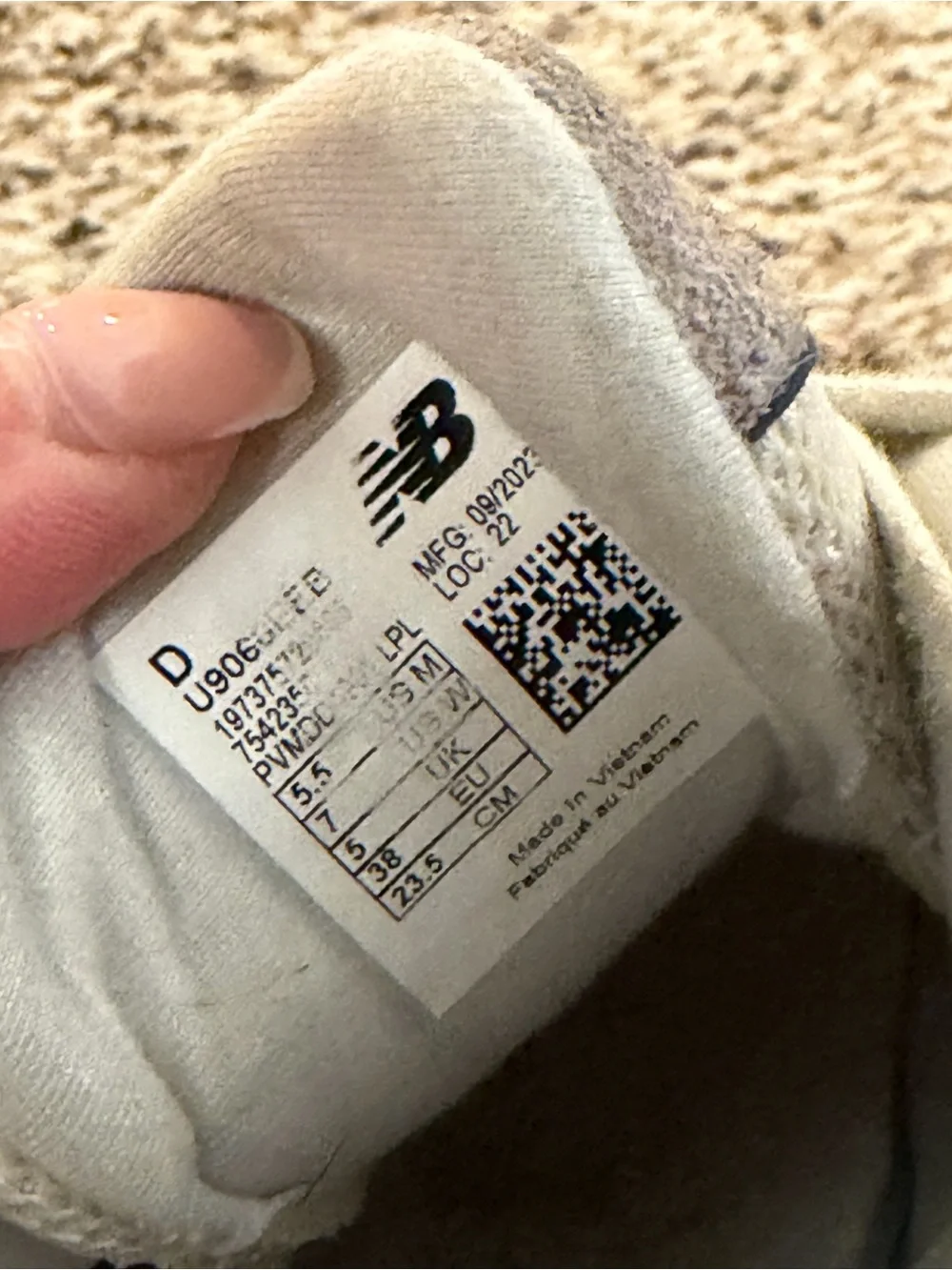 New Balance 9060 Cream Taupe Navy Suede Mesh Chunky Sneakers